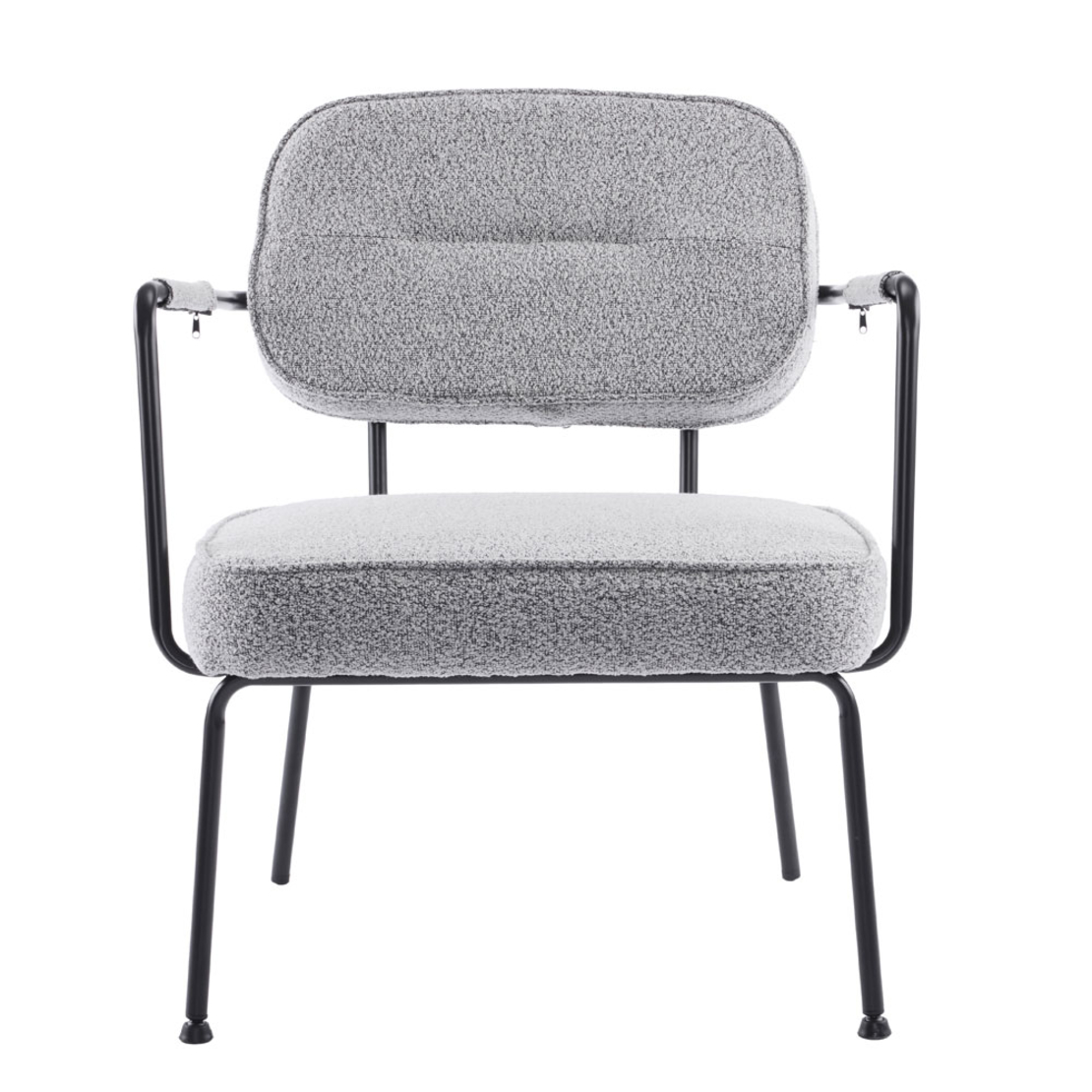 PRISLEY ARMCHAIR FABRIC GREY LIGHT METAL BLACK PRC