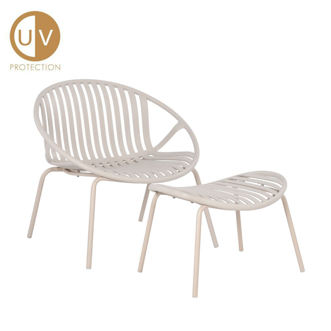 NADIN ARMCHAIR SET 2PCS PP OFF WHITE PRC