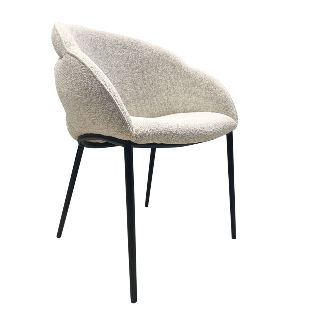 CARMEN CHAIR ARMCHAIR FABRIC CREAM METAL BLACK MATTE E1 PRC