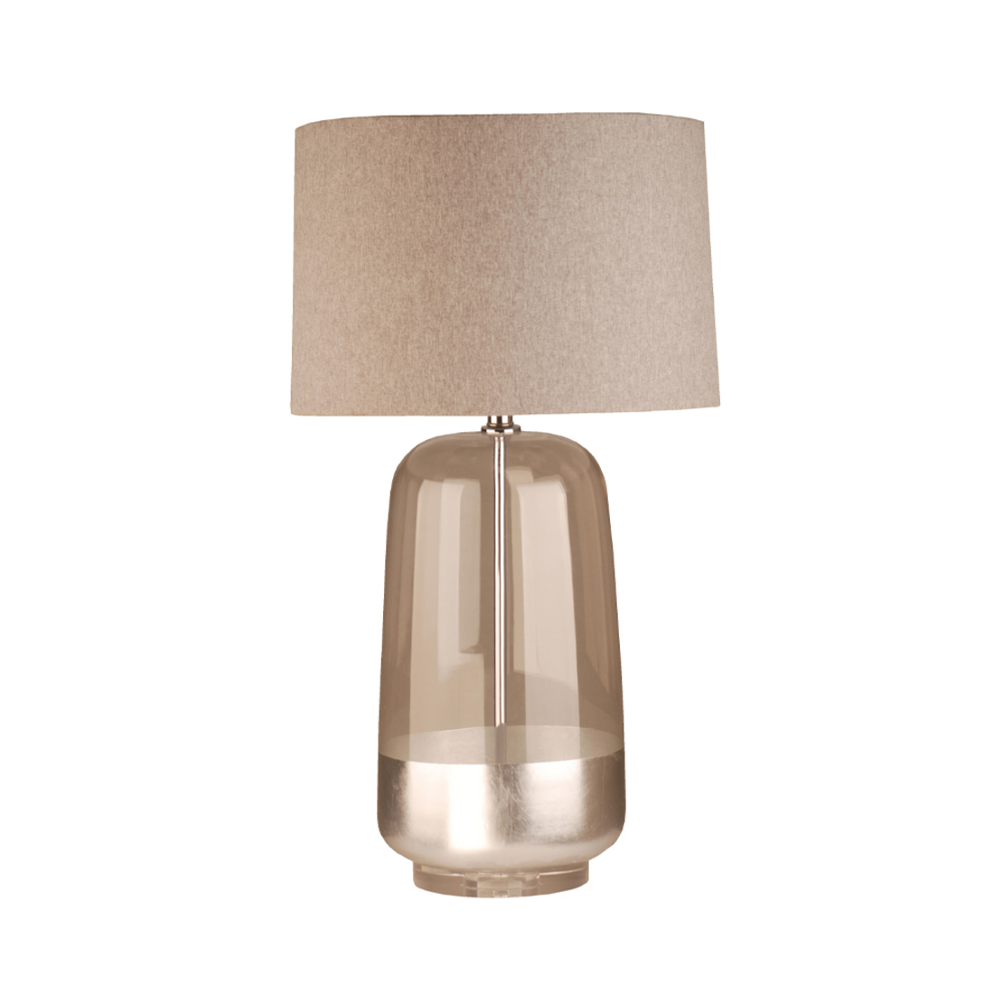 DEVONI LAMP TABLE CRYSTAL LINEN TRANSPARENT SILVER
