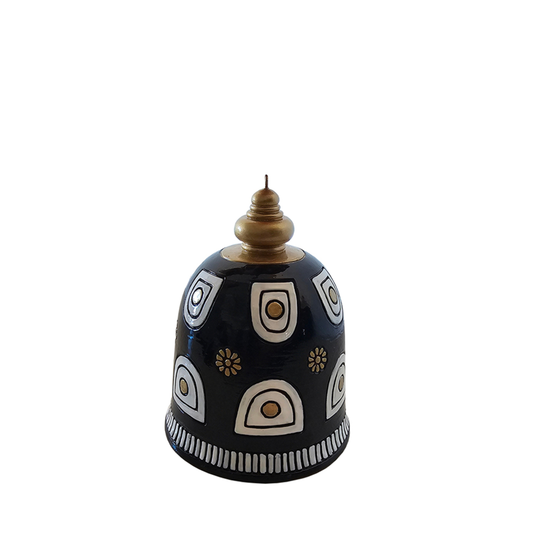 XMAS LUCKY CHARM 2025 BELL POLYRESIN BLACK WHI