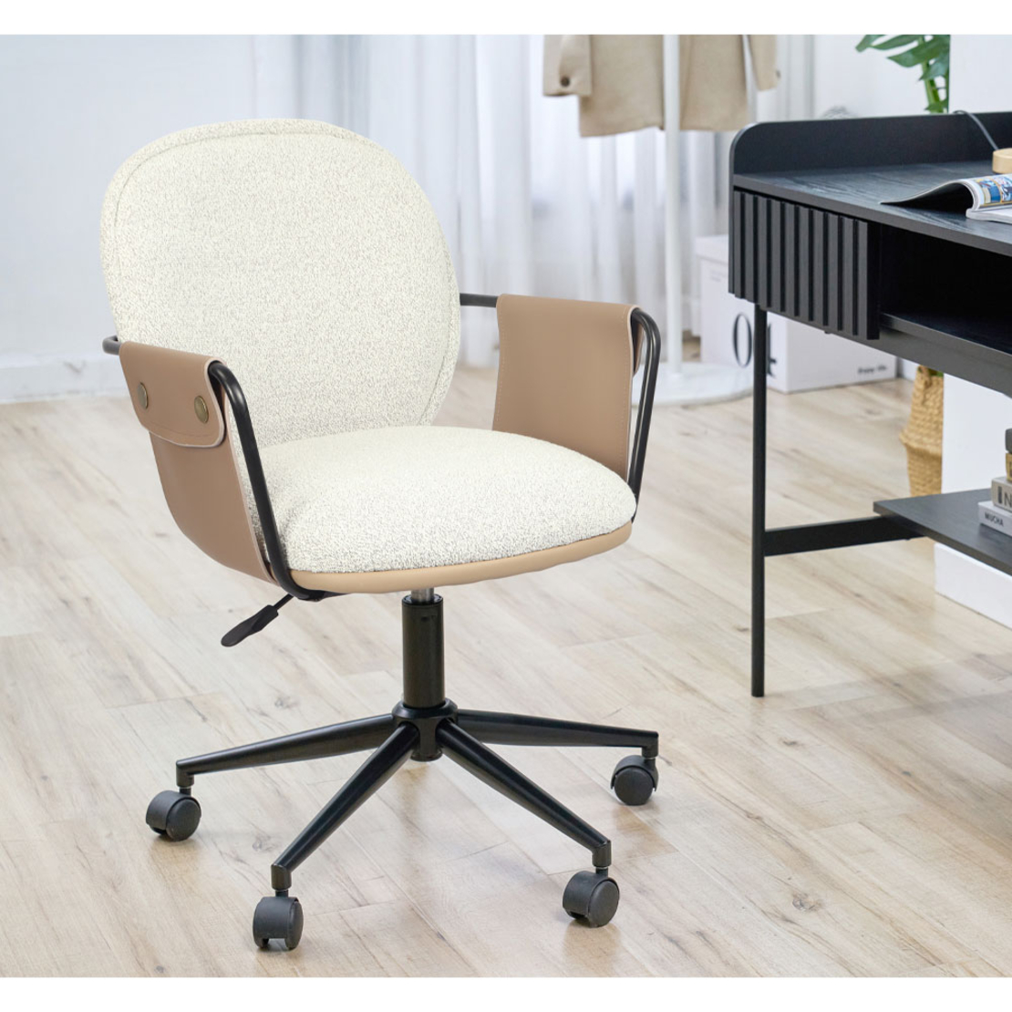 POST CHAIR DESK FABRIC BEIGE METAL BROWN METAL 55x