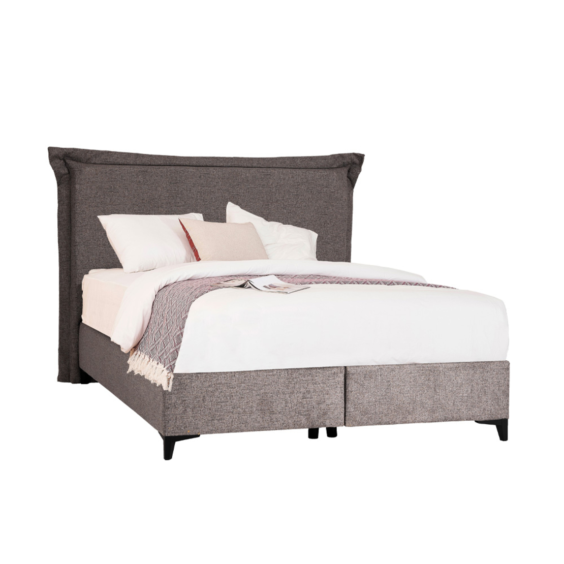 LONGWAVE BED WITH STORAGE (FOR MATTRESS 160x200cm) FABRIC GREY 34-900 E1 TR