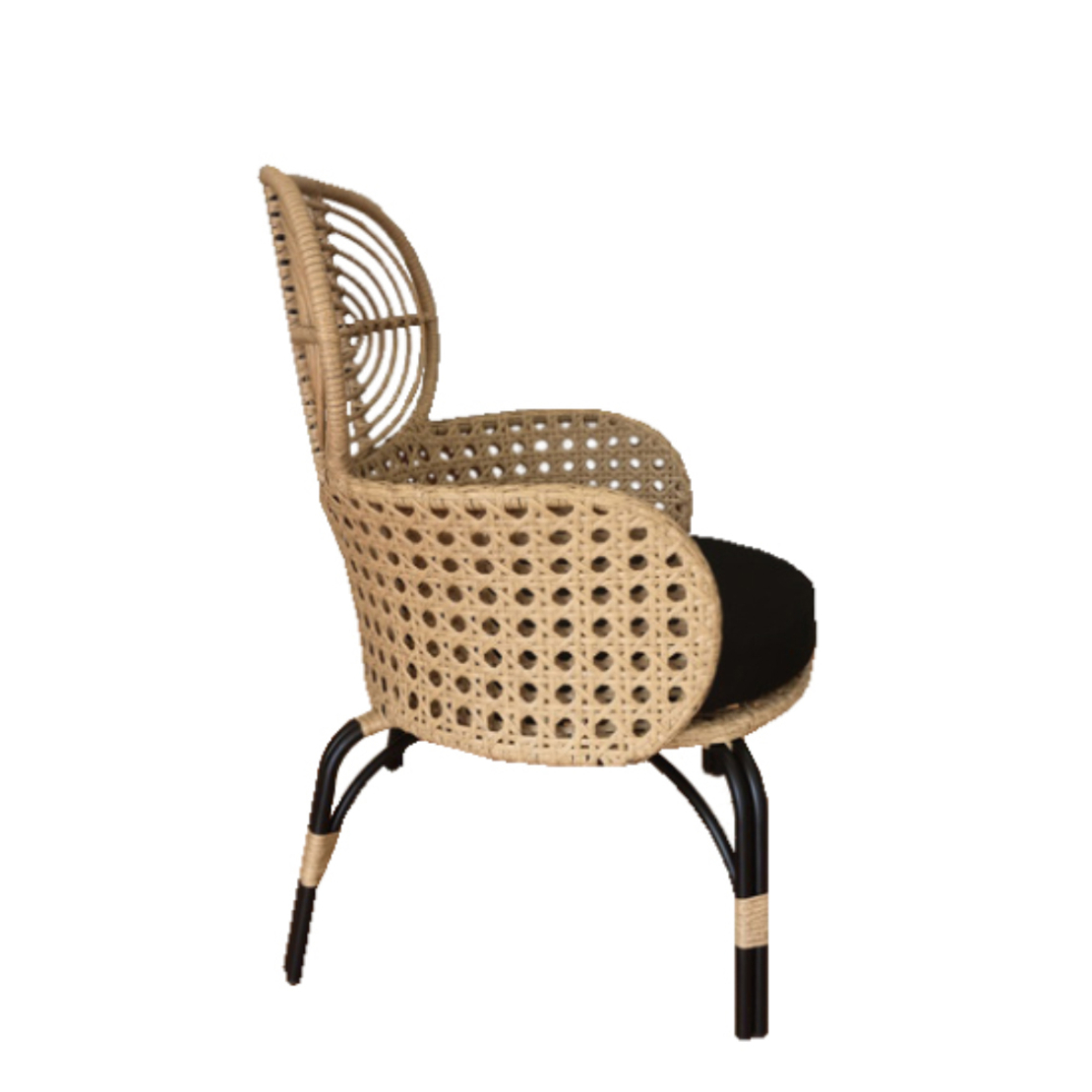 LOOM ARMCHAIR PE WOVEN NATURAL BLACK 65x69xH94cm PRC