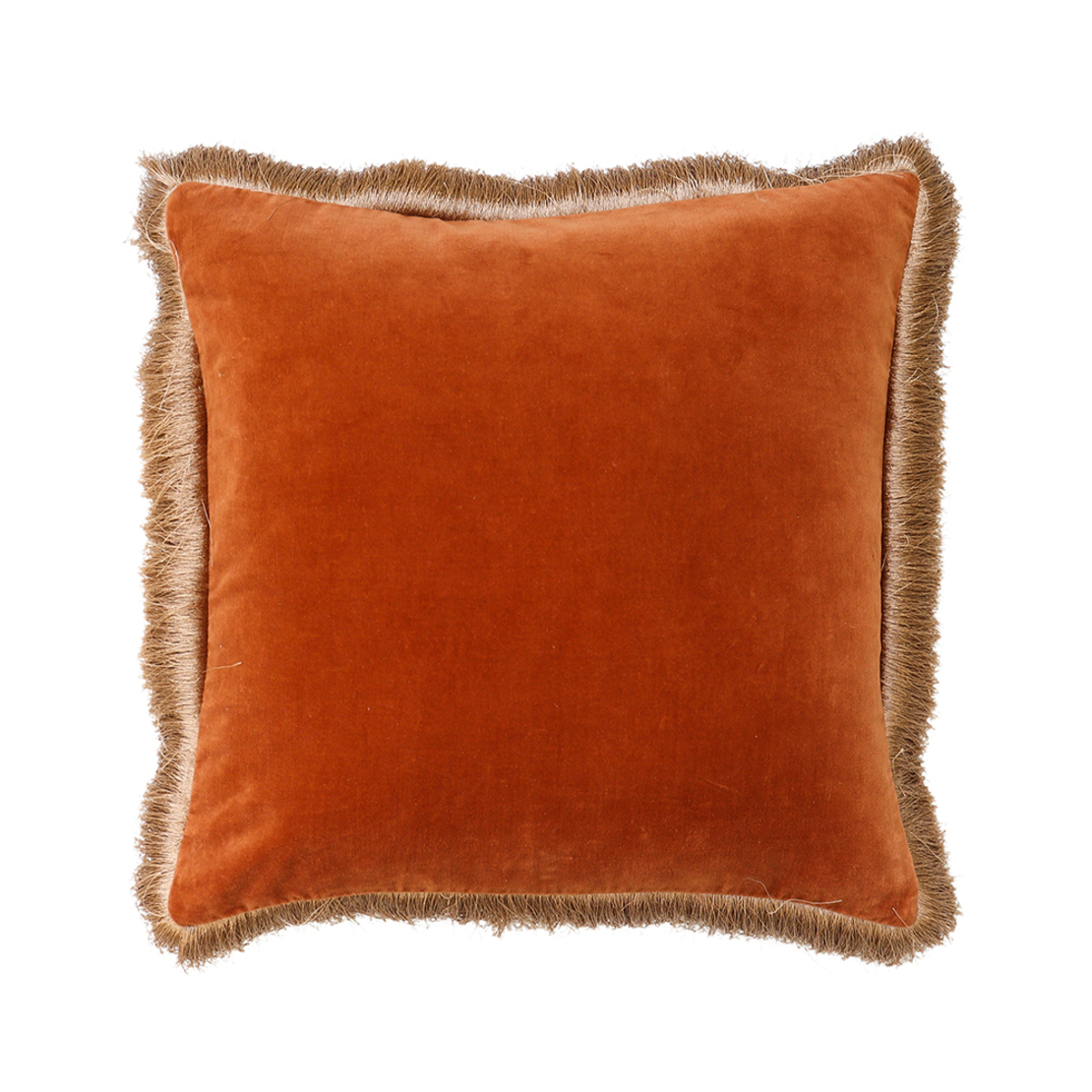 LUXURIUS DECOR CUSHION COTTON VELVET TERRACOTTA 50