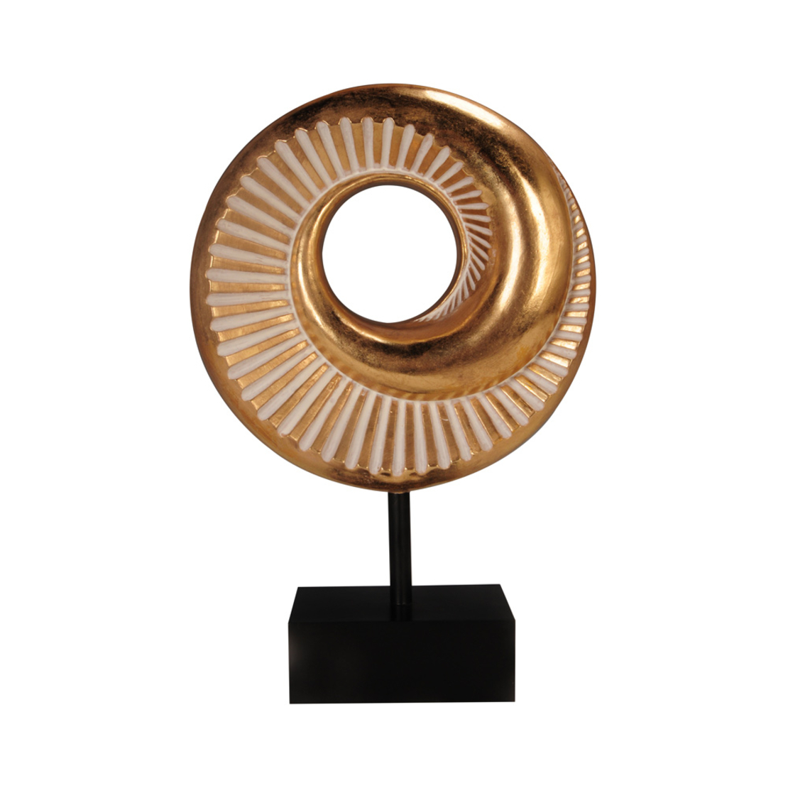 ESPIRAL DECO POLYRESIN GOLD BLACK 23x8,3xH34,7cm P