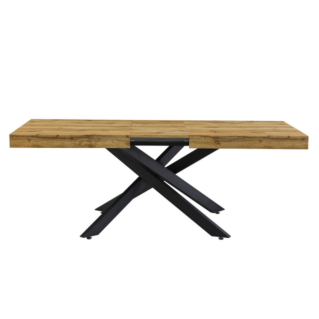 KIMONO TABLE EXTENDABLE MDF WITH PAPER VENEER NATURAL METAL BLACK PRC