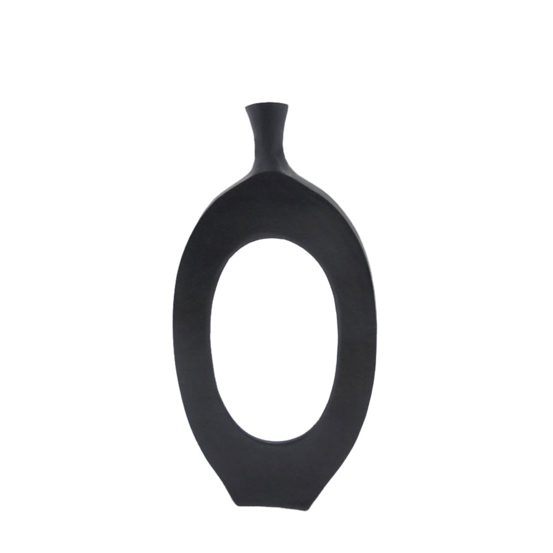 ABSTRACT VASE ALUMINIUM BLACK 24,25x5xH49,5cm IN