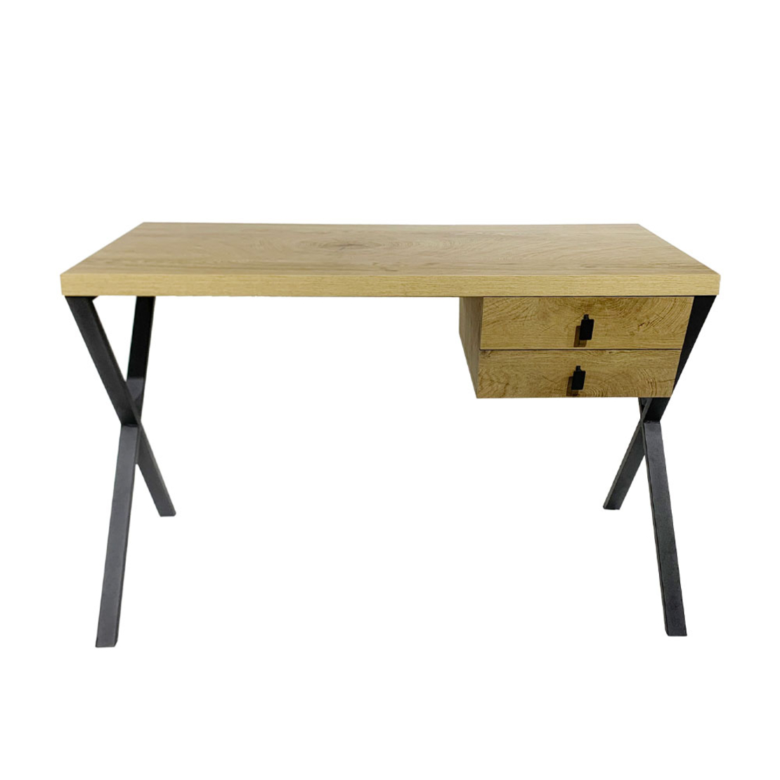BOW DESK 2DRAWERS CHIPBOARD WITH MELAMINE CARTA NATURAL 120x60xH76cm E1 PRC