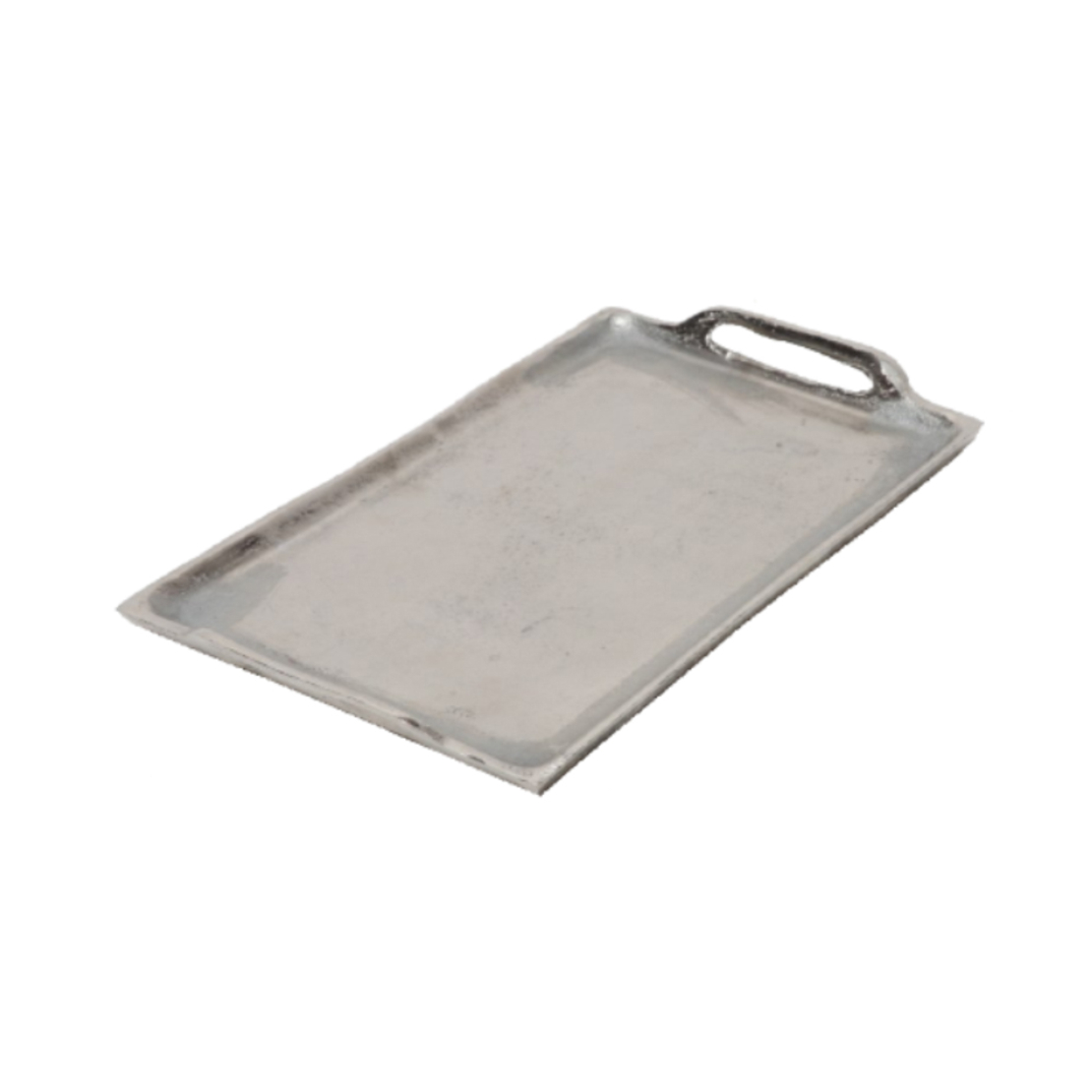 DAKAR TRAY WITH HANDLES ALUMINIUM SILVER 36x22xH3c