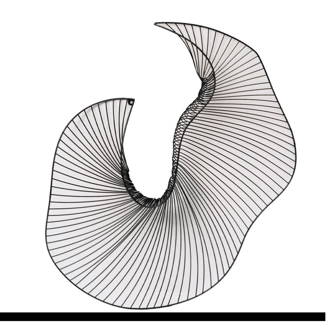 SWIRL A DECORATION WALL 61x7x75 METAL BLACK