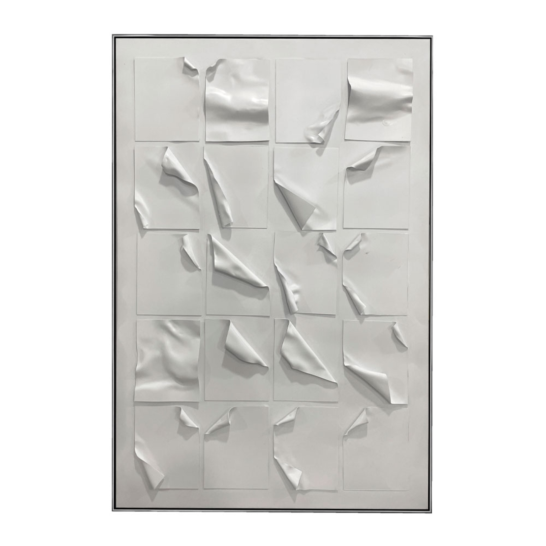 WHITE PAGES PAINTING CANVAS WHITE FRAME SILVER 80x