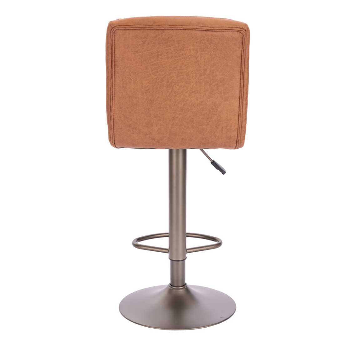 BRAS STOOL BAR FABRIC BROWN GUNMETAL METAL PRC