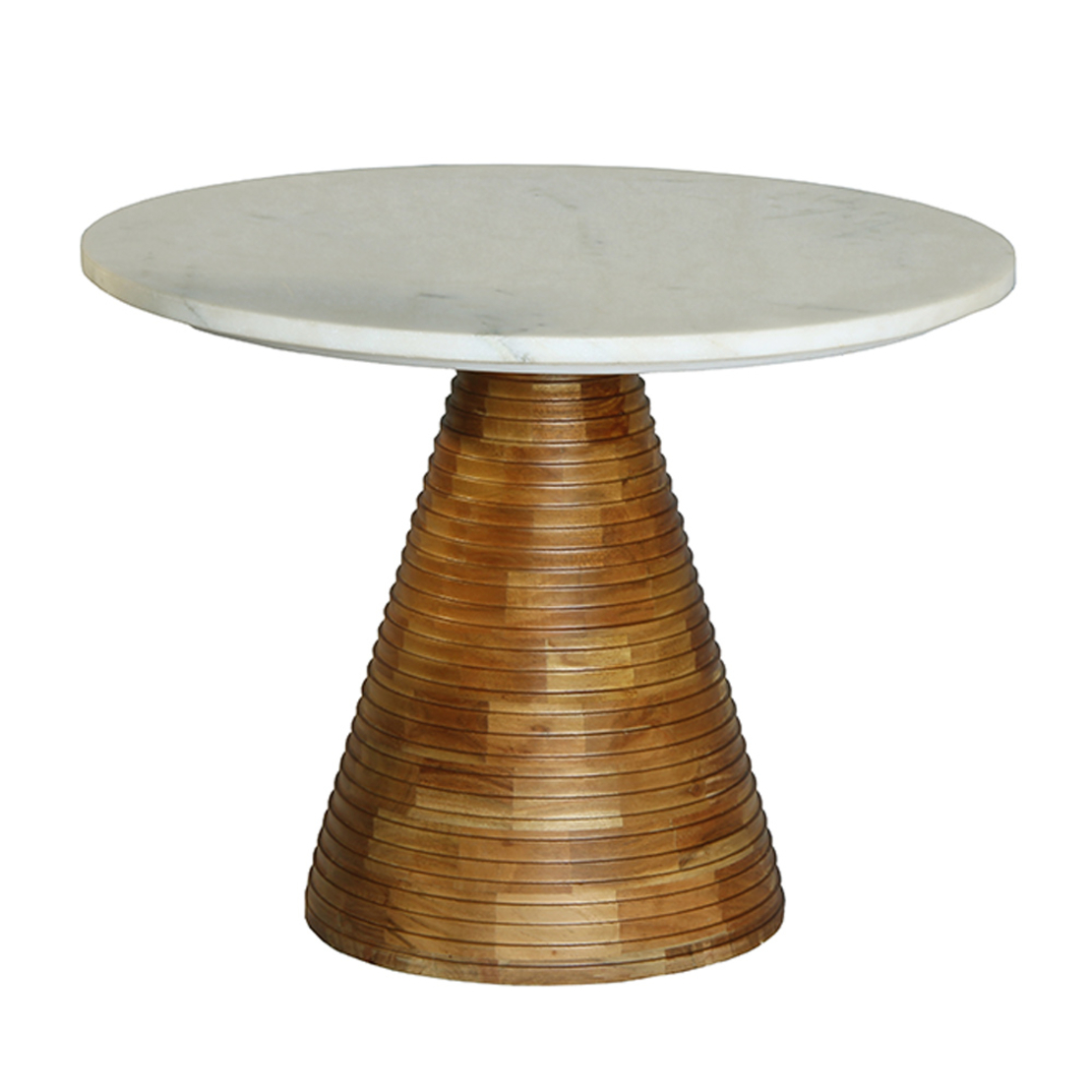SAVOA SIDE TABLE MARBLE WHITE WOOD ACACIA WALNUT 60x60xH45cm IN