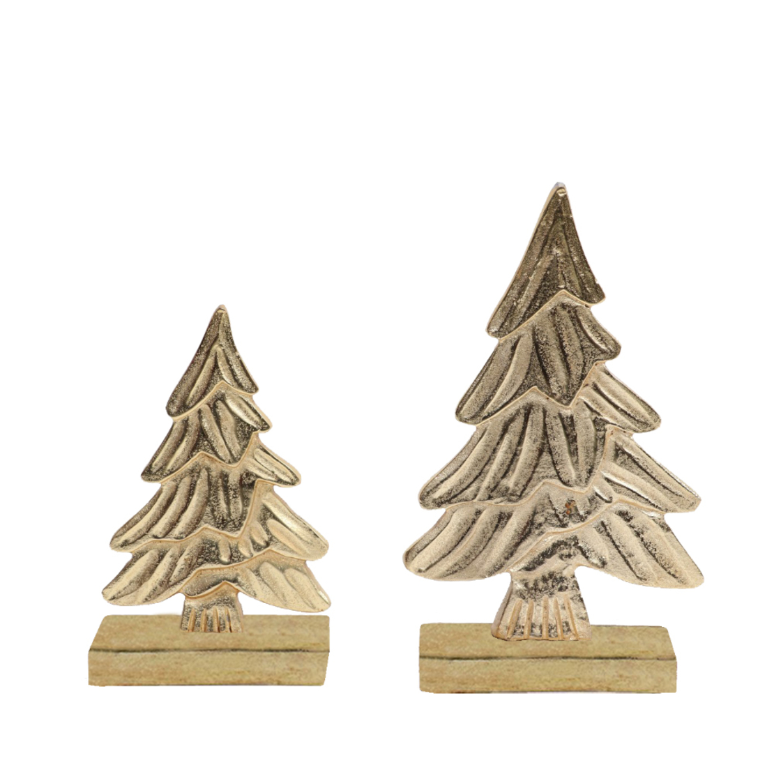 XMAS HARK TREE ALUMINIUM WOOD MANGO GOLD 18x6xH30c