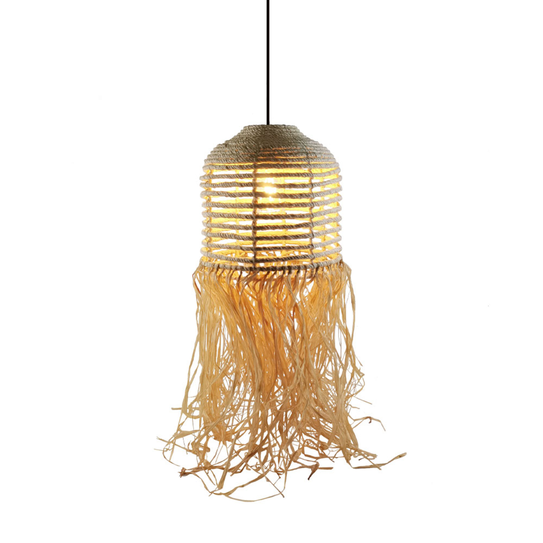 CUBA LAMP PENDANT RATTAN NATURAL 30x30xH75cm CE PR