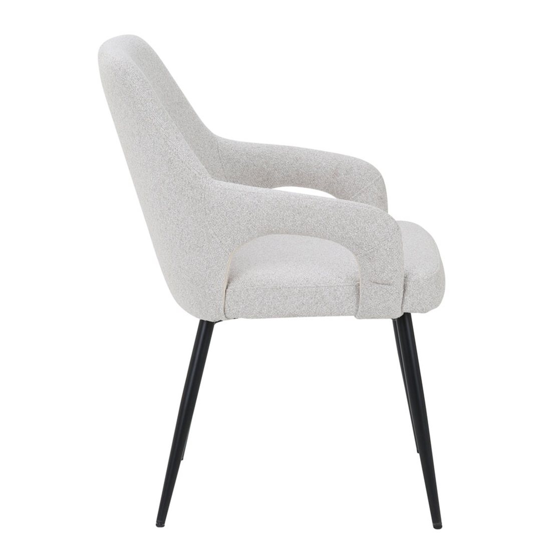 PONTE CHAIR FABRIC CREAM METAL BLACK E1 PRC