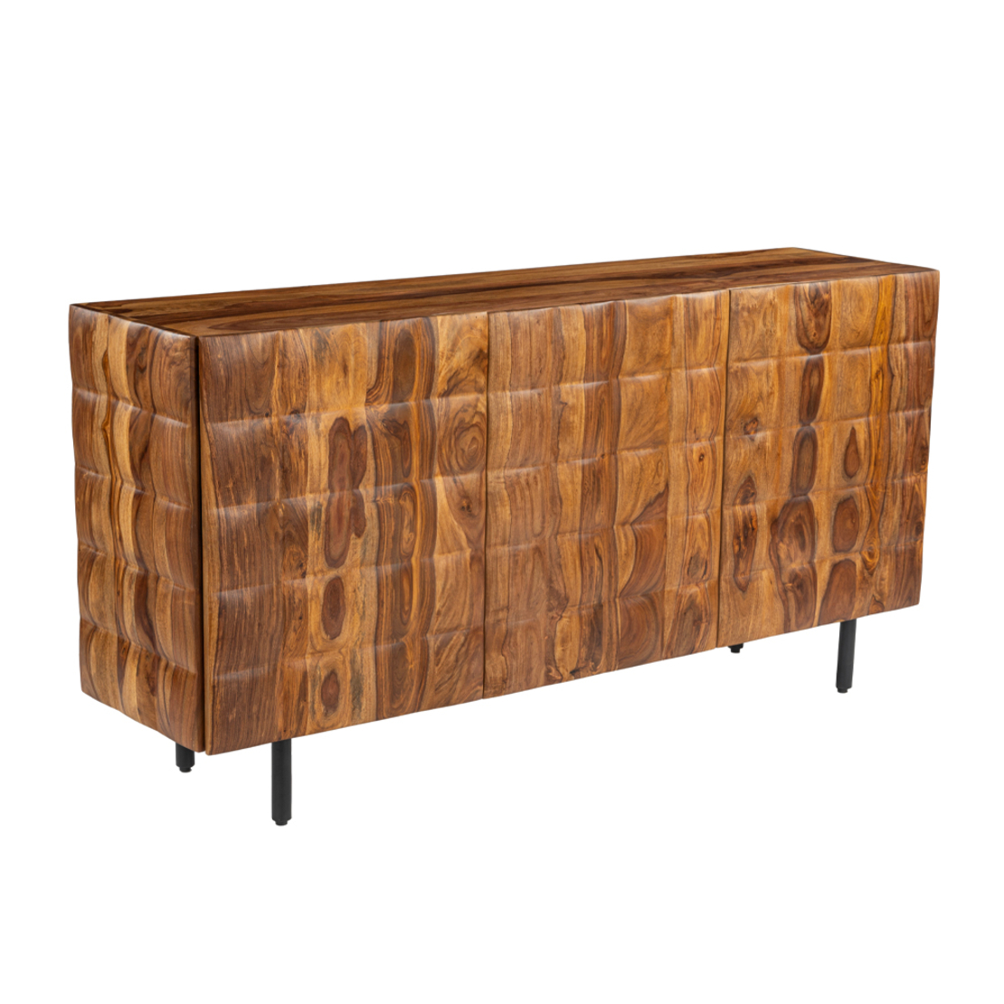 CHOCOLAT SIDEBOARD 3DOORS WOOD SHEESHAM WALNUT WOOD ACACIA BLACK 162x42x80 IN