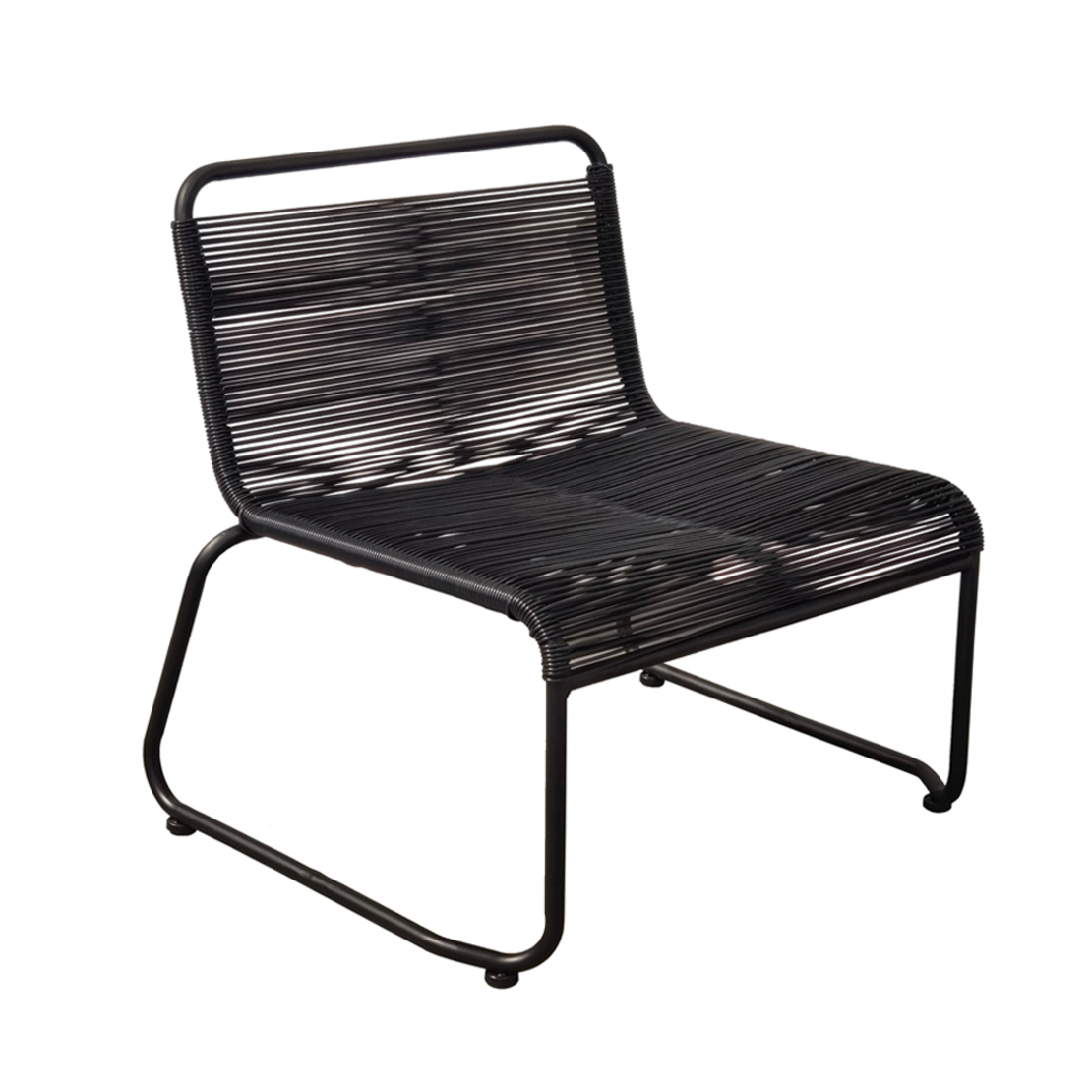 CORD ARMCHAIR PE IMITATED GRASS WOVEN BLACK BLACK 73x64xH71cm PRC