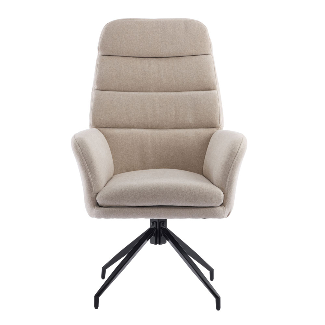 GIRAR ARMCHAIR SWIVEL FABRIC BEIGE METAL BLACK PRC