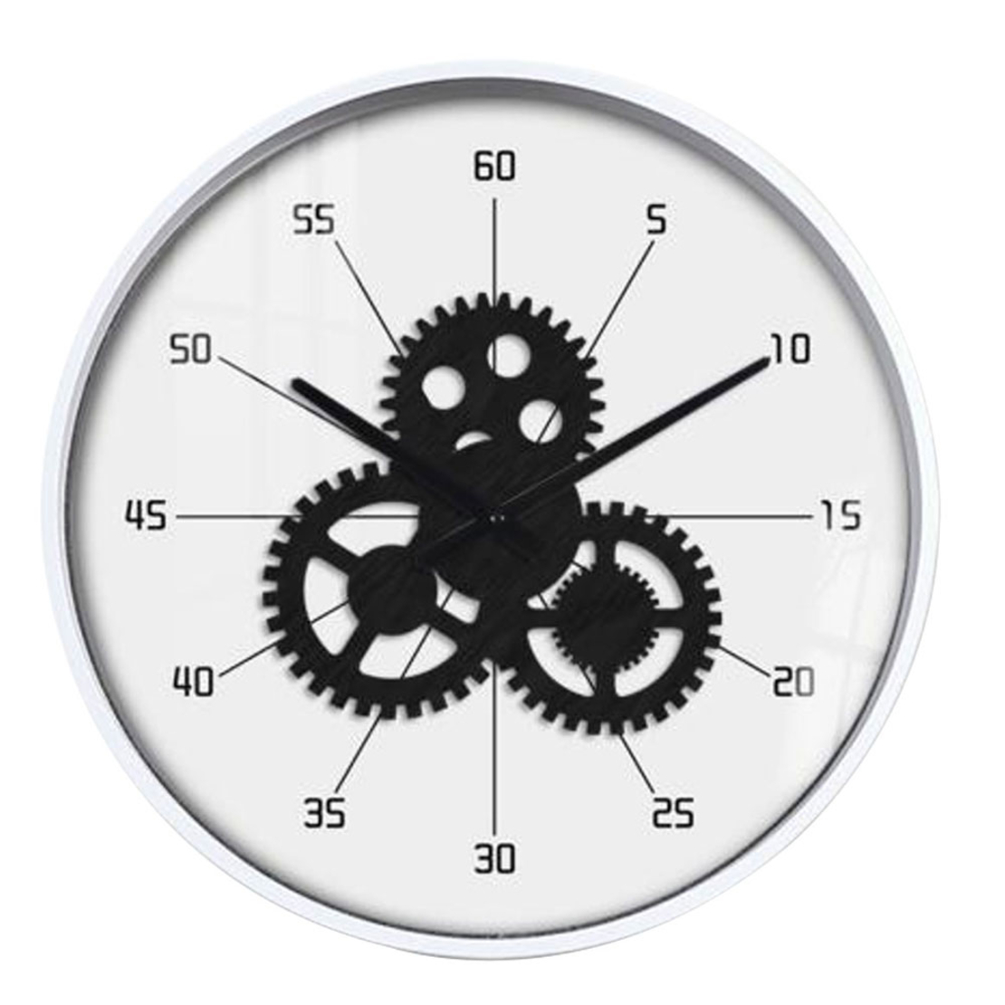 ZEIST 2 CLOCK WALL METAL MDF WHITE BLACK D40xH6cm