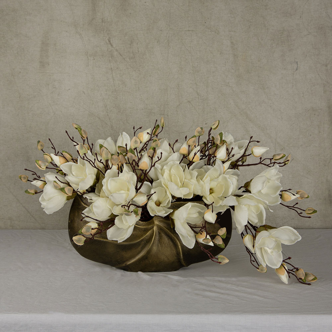 IWA 2 VASE ALUMINIUM GOLD ANTIQUE 39x9xH19cm IN