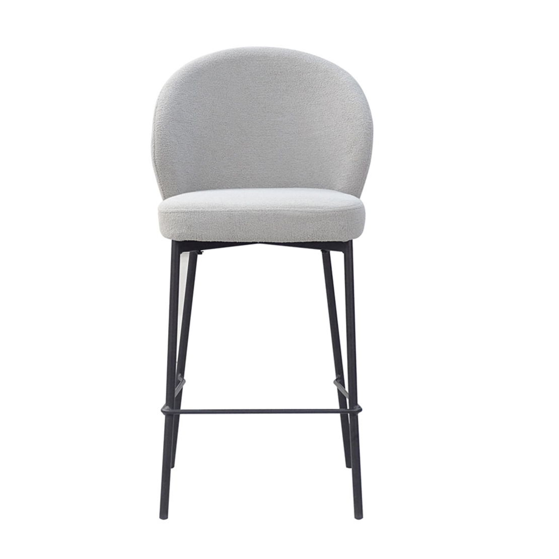 LUNE STOOL BAR FABRIC GREY METAL BLACK PRC