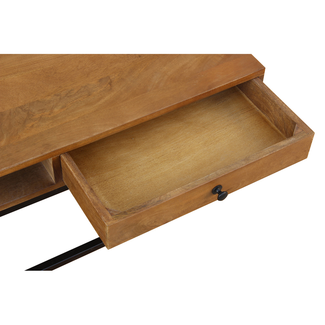 CASSETTO COFFEE TABLE 1DRAWER WOOD MANGO WALNUT METAL BLACK 100x60xH40cm IN