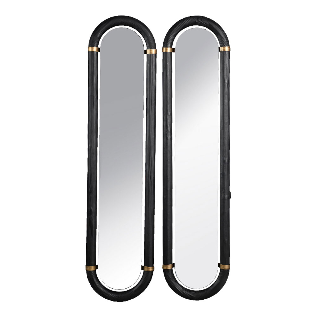 COLOMBO MIRROR SET 2PCS WOOD BLACK 31x4xH130cm E1