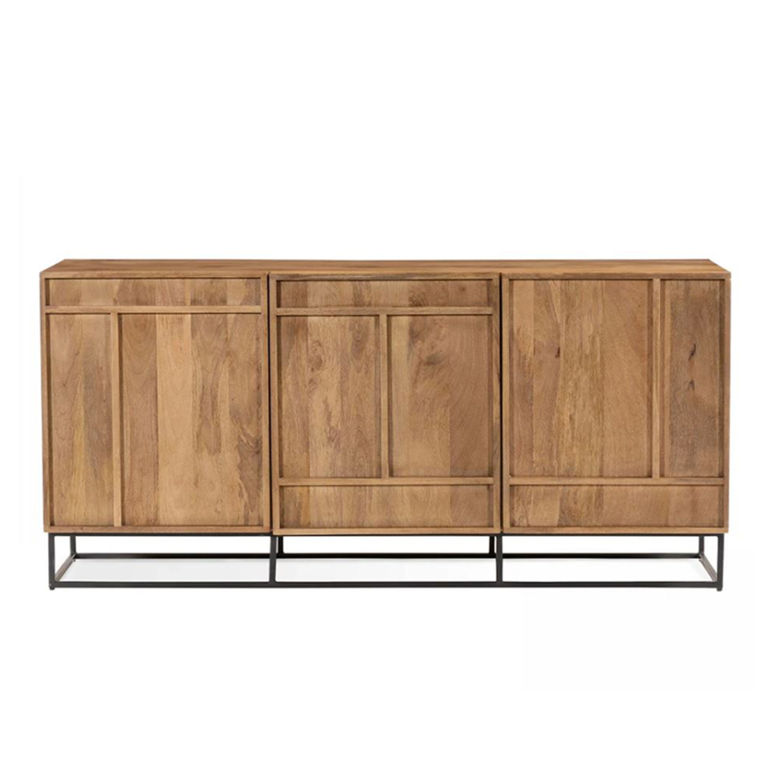 CRAFT SIDEBOARD 3DOORS WOOD MANGO NATURAL METAL BLACK 160x44xH75cm IN