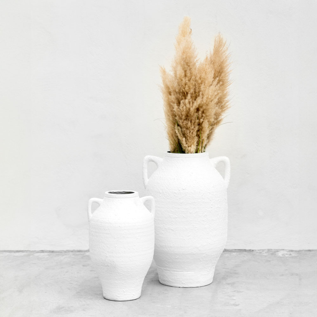 SANTORINI PLANTER FLOOR WHITE 39x39xH60cm PRC
