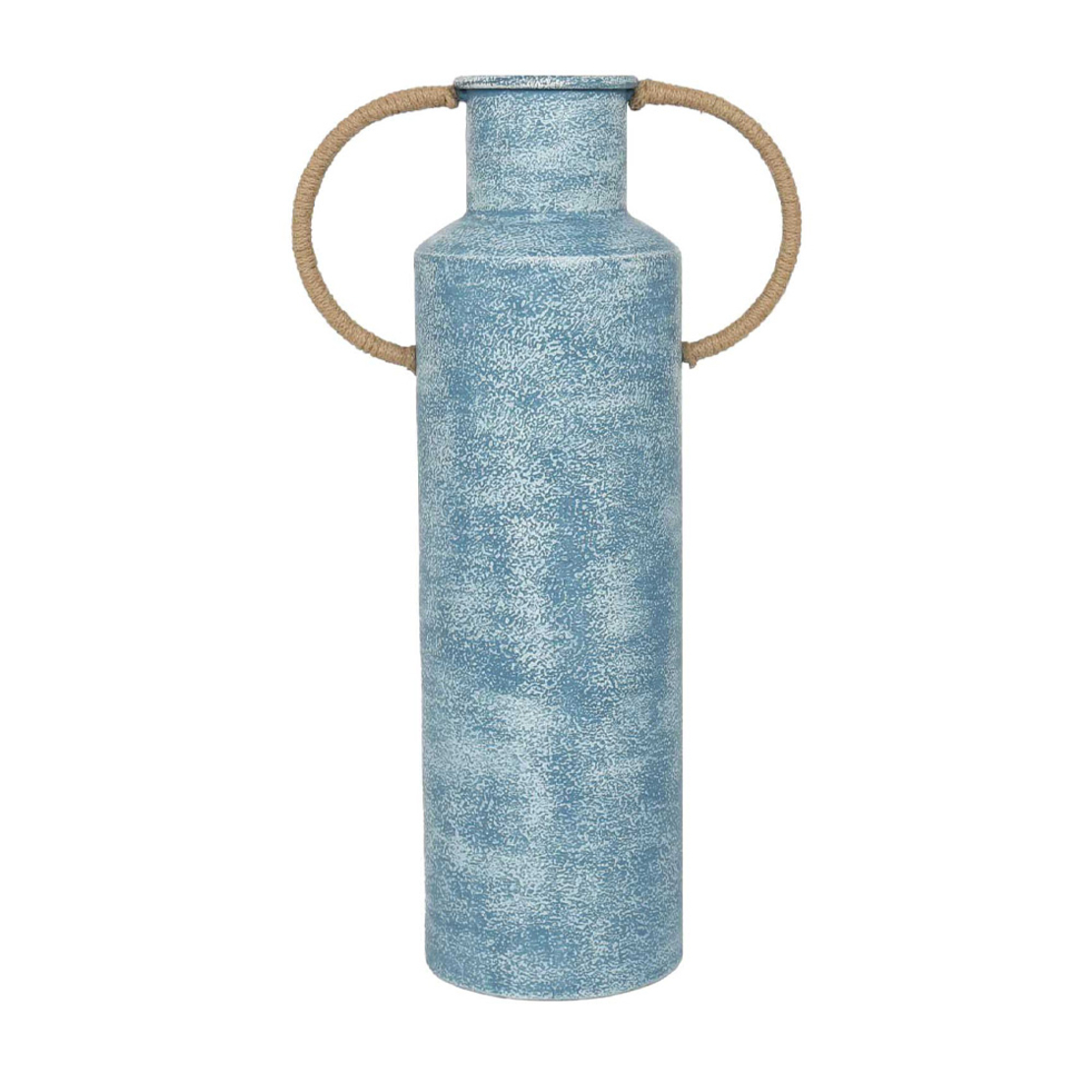 ATLANTIC VASE METAL ROPE BLUE WHITE NATURAL 34x17x