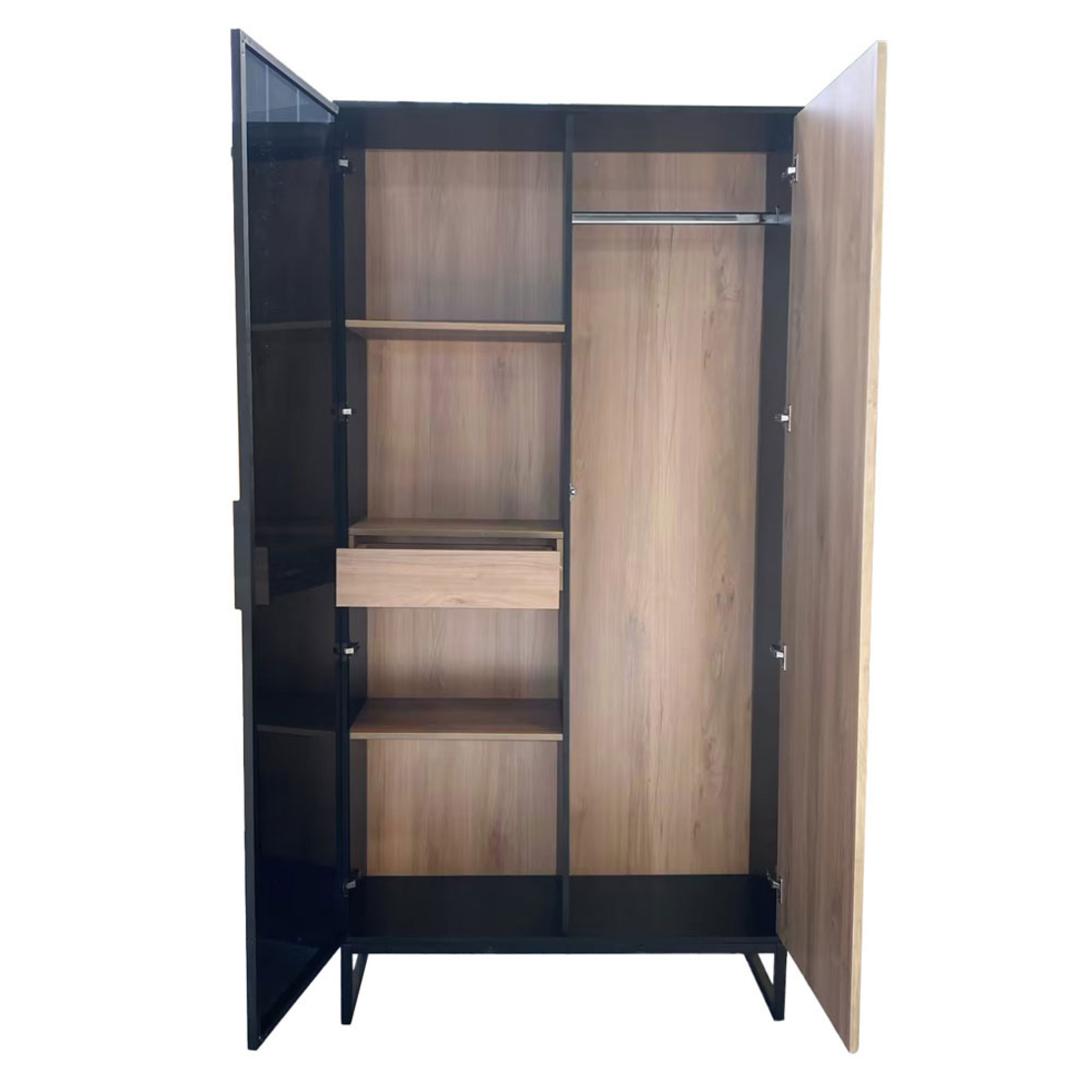 MYSTERY WARDROBE 2DOORS MELAMINE NATURAL DARK BLACK 104x39x210 E1 PRC