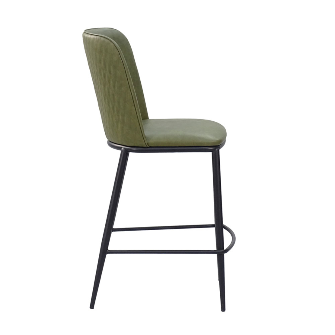 COUTURE STOOL BAR FABRIC OLIVE GREEN METAL BLACK P