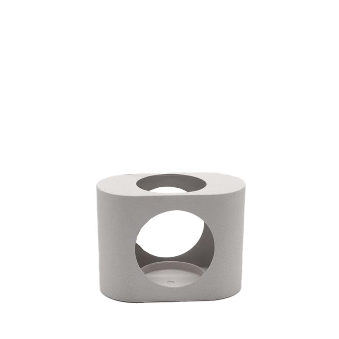 NTAF TEALIGHT HOLDER 18x10x13.3 METAL WHITE GLASS