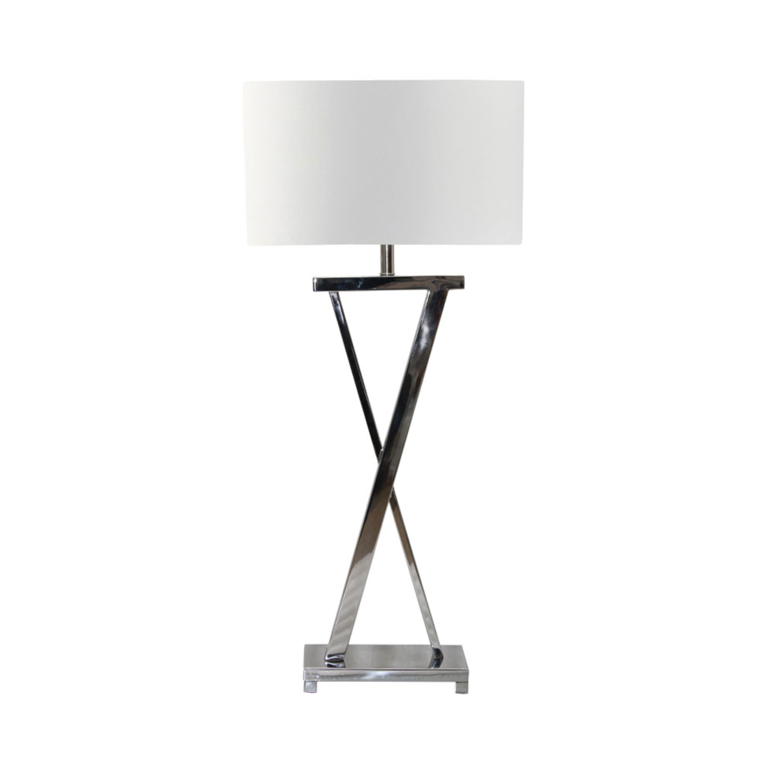 KELSIE LAMP TABLE SILVER WHITE 41x28xH82cm CE IN