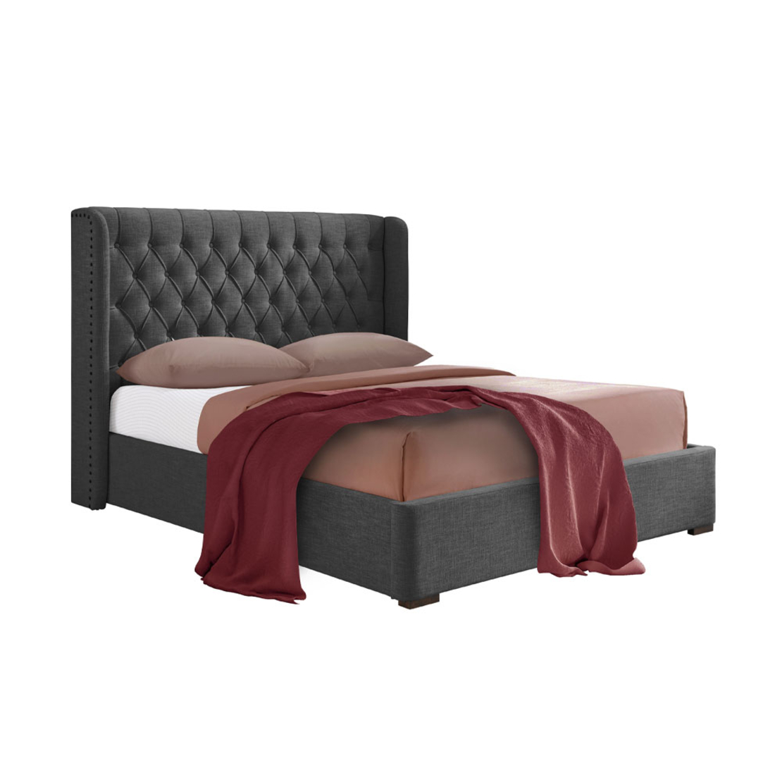 DUCHESS BED (FOR MATTRESS 160x200cm) FABRIC ANTHRACITE E1 MY