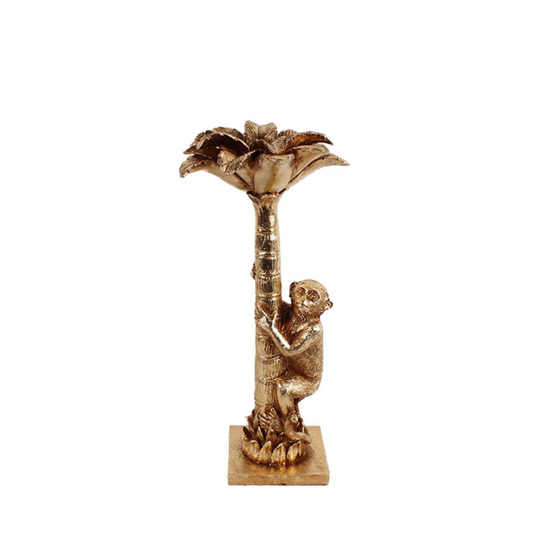 JAVAN CANDLE HOLDER POLYRESIN GOLD 14,5x14,2xH31,5