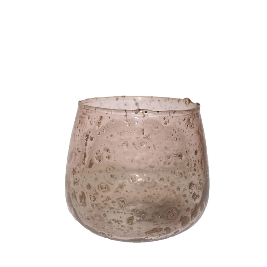 BULLES BASE FOR CANDLE GLASS PEACH D13xH11cm IN