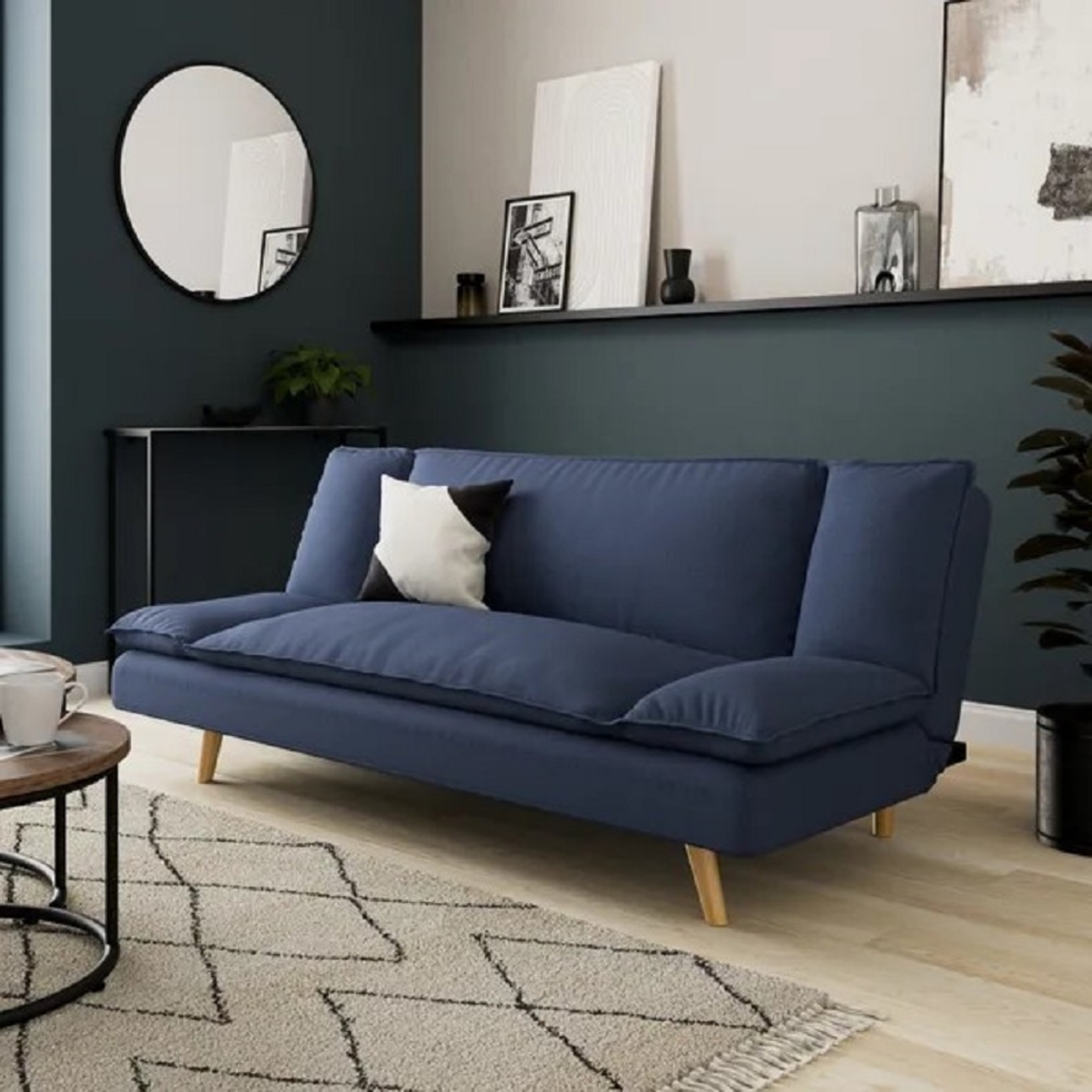 COZY SOFA BED 3SEAT FABRIC BLUE NATURAL E1 PRC