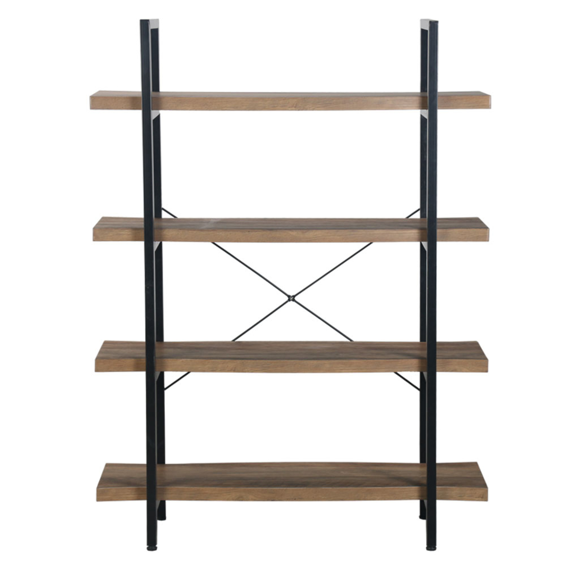 BRICK-URBAN BOOKCASE CHIPBOARD WITH MELAMINE CARTA WALNUT METAL BLACK 105x32xH140cm E1 PRC