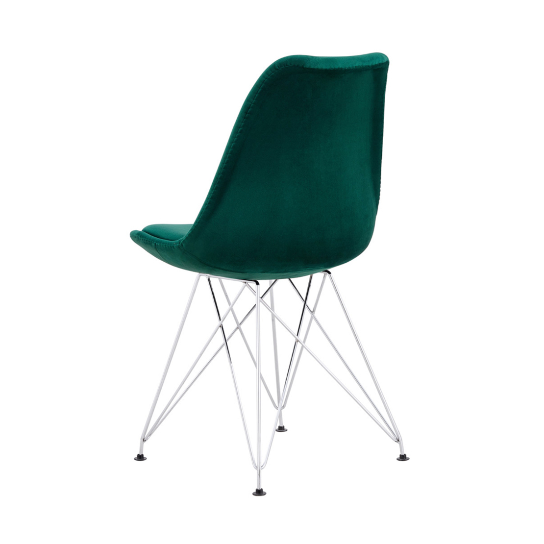 CROWN CHAIR FABRIC GREEN METAL CHROME PRC