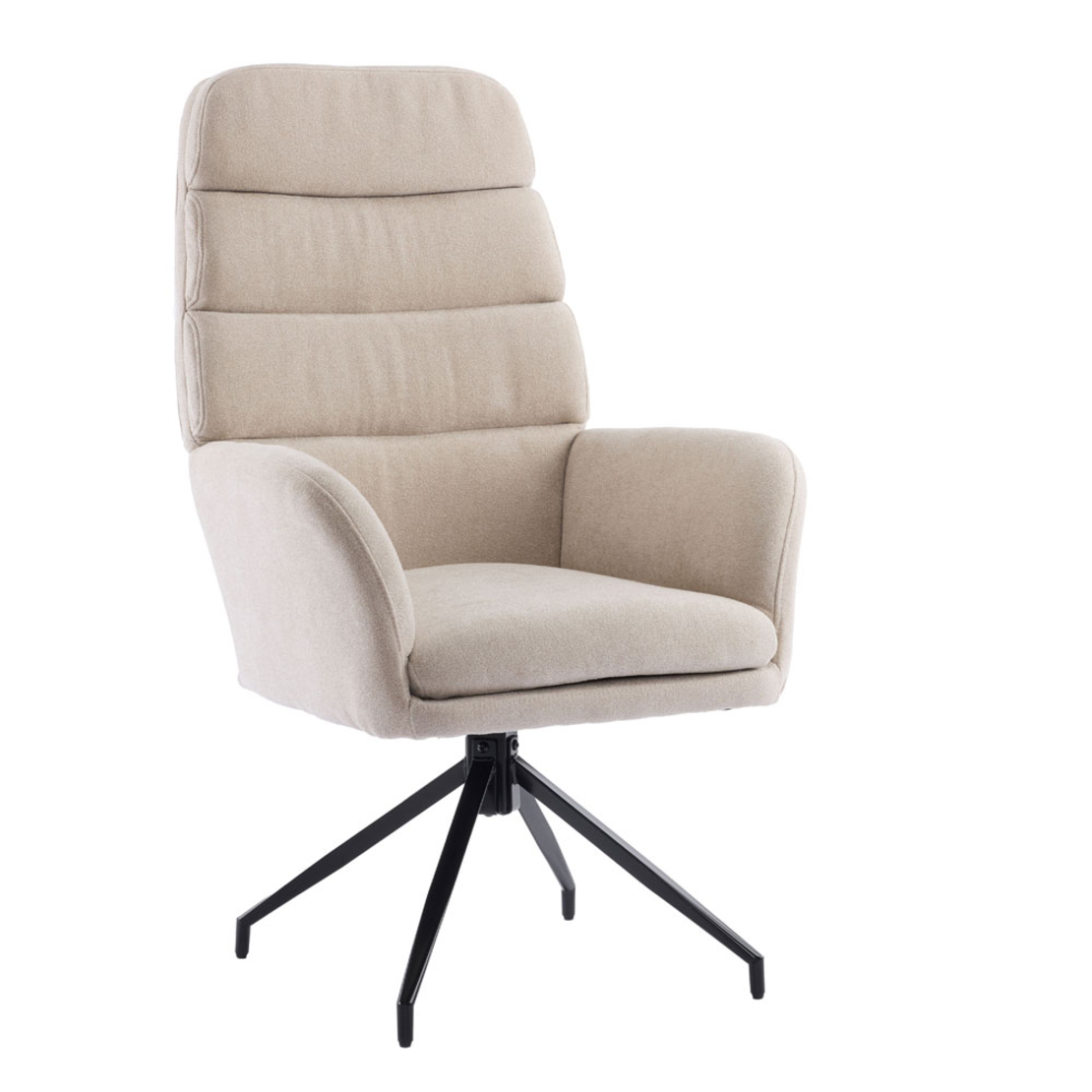 GIRAR ARMCHAIR SWIVEL FABRIC BEIGE METAL BLACK PRC