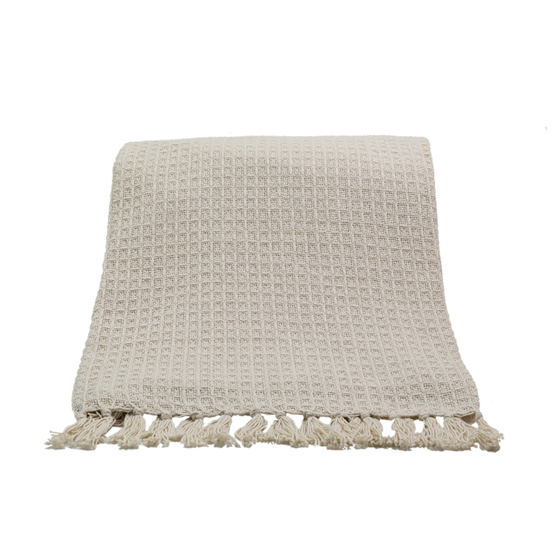 PIQUE THROW COTTON POLYESTER BEIGE 180x240cm IN