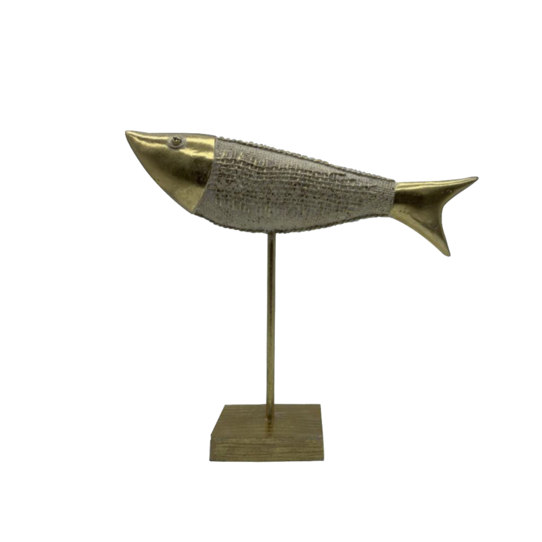 SAKANA 2 DECO FISH POLYRESIN GOLD 25,4x5,9xH23,4cm