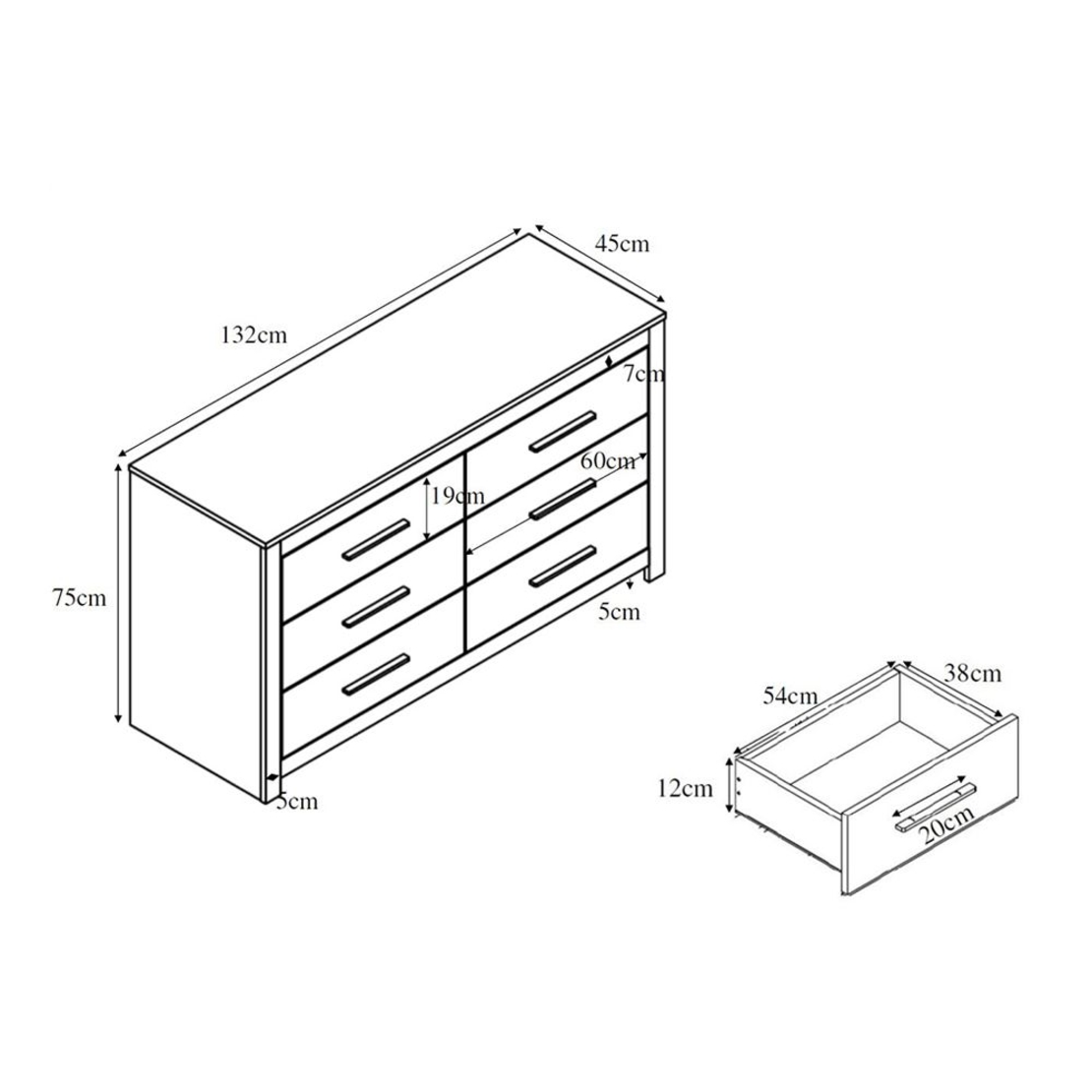DODO COMMODE MELAMINE OAK DARK E1 PRC