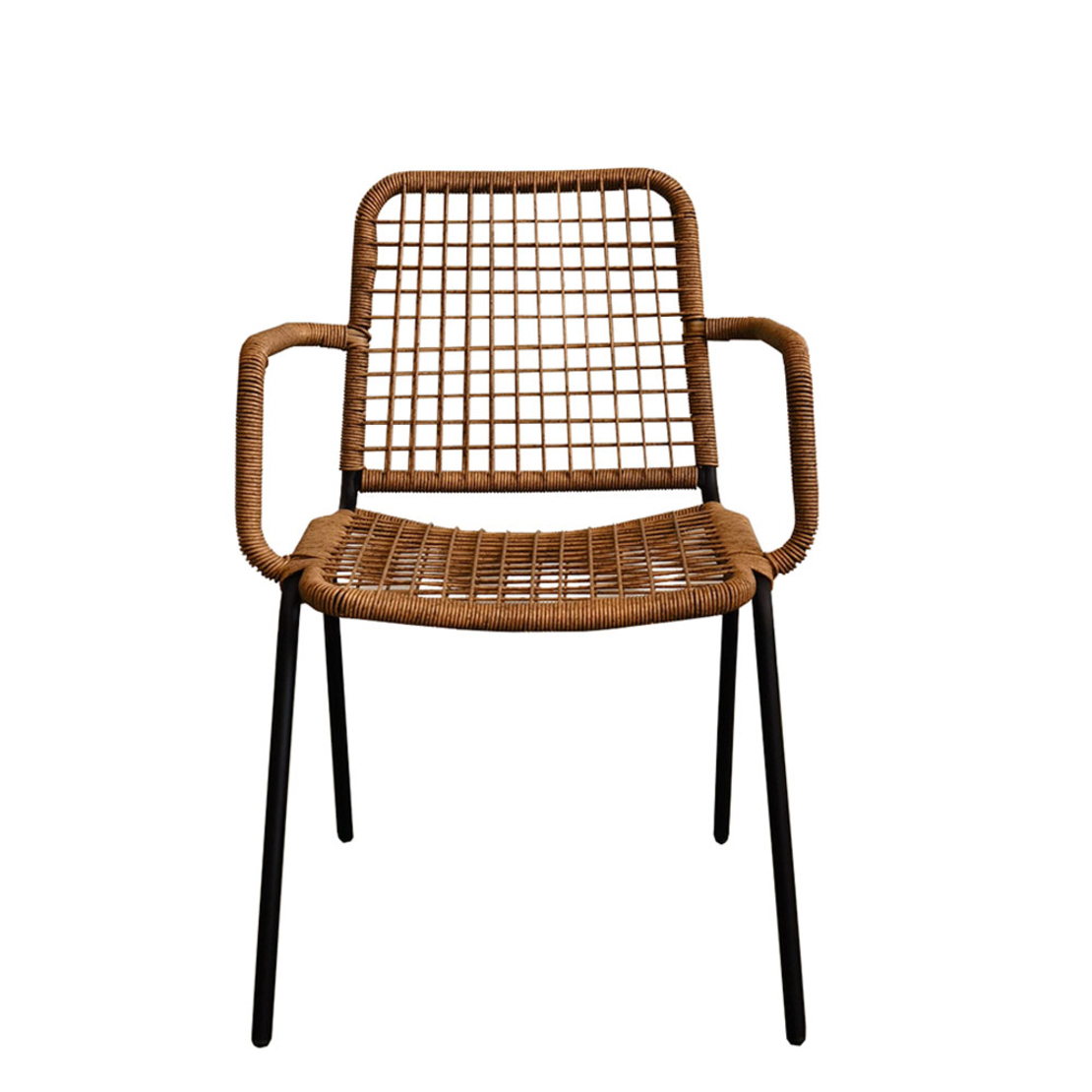 BOAVISTA CHAIR PE WOVEN NATURAL DARK BLACK 56x60xH81cm PRC
