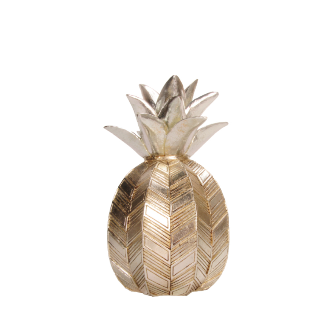 ANANNIA DECO PINEAPPLE POLYRESIN SILVER D12,5xH21,