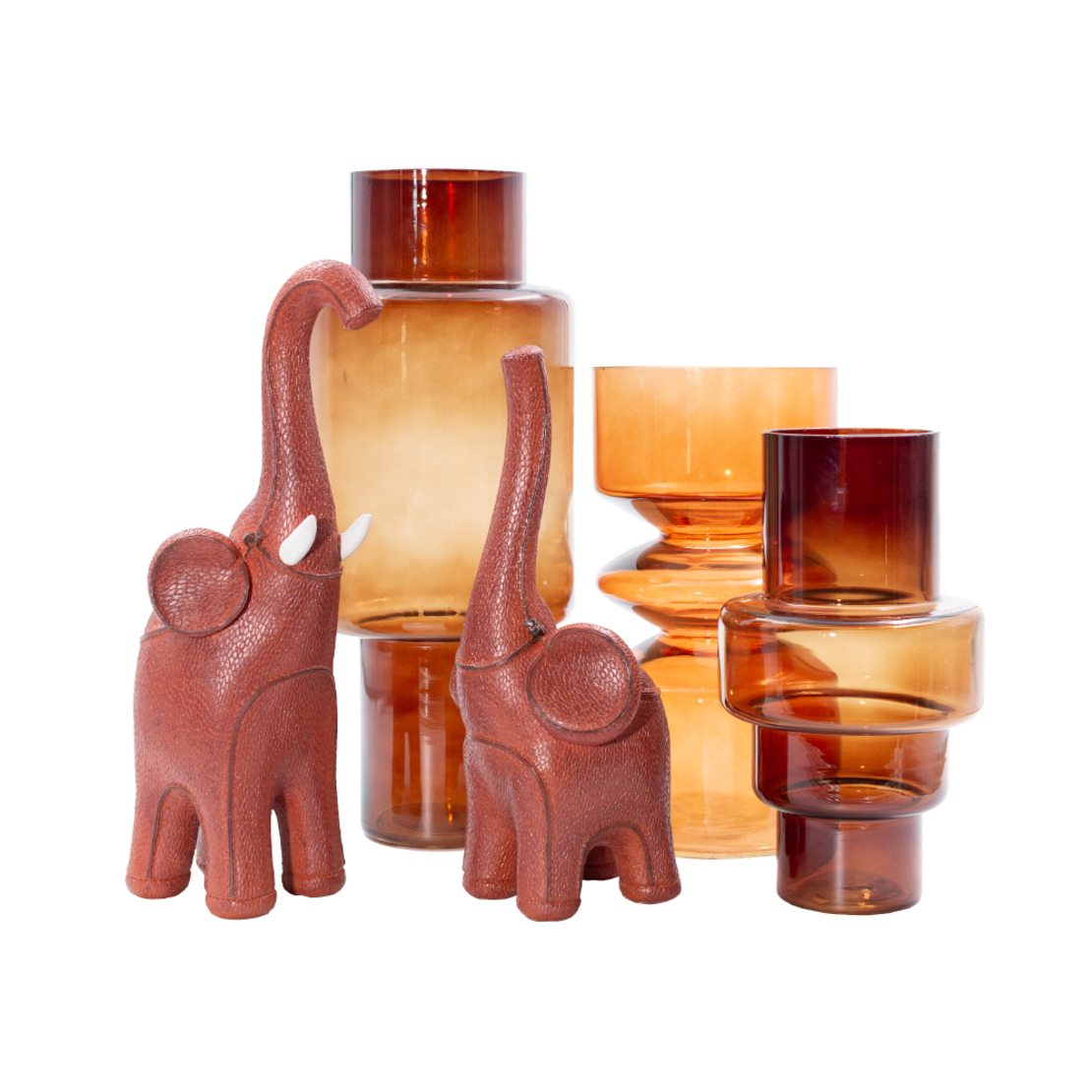 CULTURE VASE GLASS HONEY D14xH26cm PRC