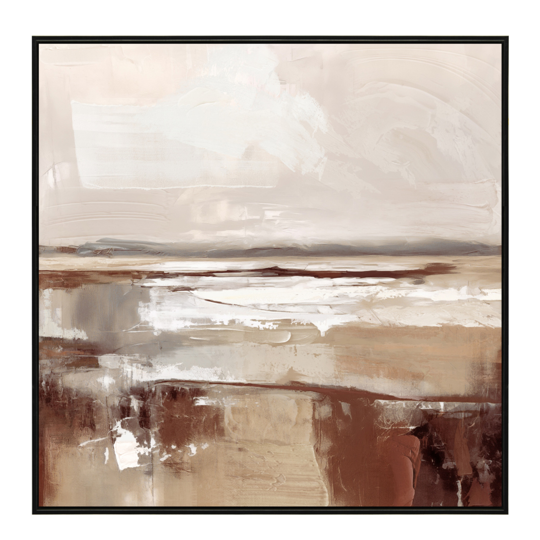 HORIZON PAINTING CANVAS MULTICOLOR WOOD FRAME BLAC